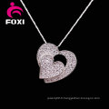 Collier pendentif plaqué argent à la forme double coeur